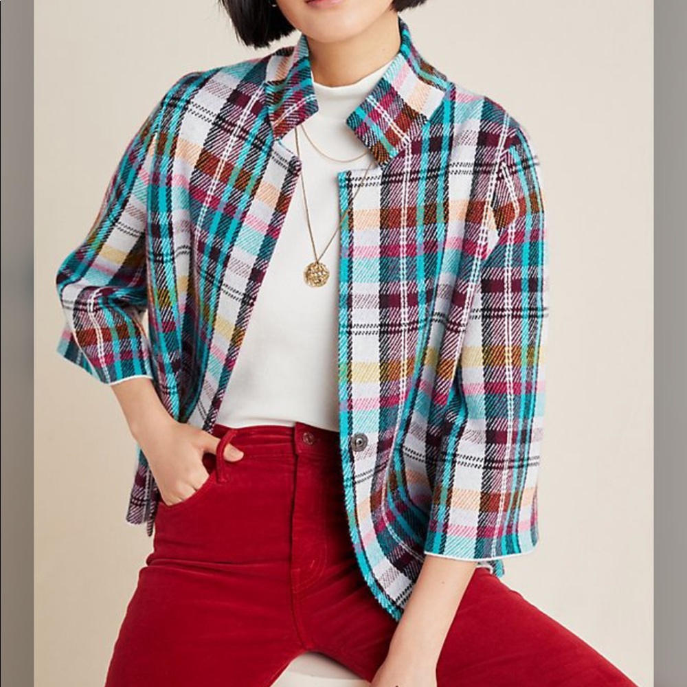 Anthropologie Rosetta Plaid Jacket brand new!
